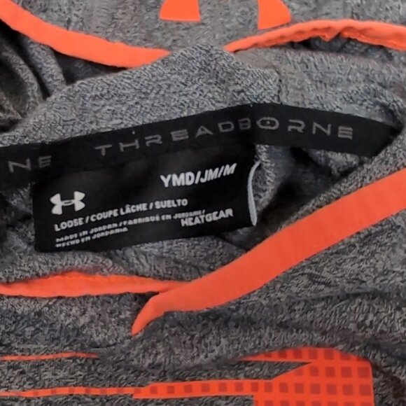 Under Armour Loose Fit Threadborne Hoodie Athletic HeatGear Hooded Sporty Top - Picture 7 of 9